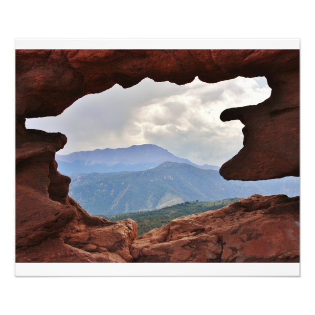 Garden of the God's with a view of Pike's Peak Photo Print (Front)