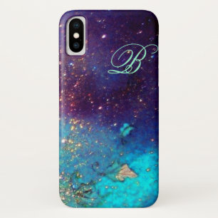 GARDEN OF THE LOST SHADOWS -Blue Turquase Monogram iPhone X Case