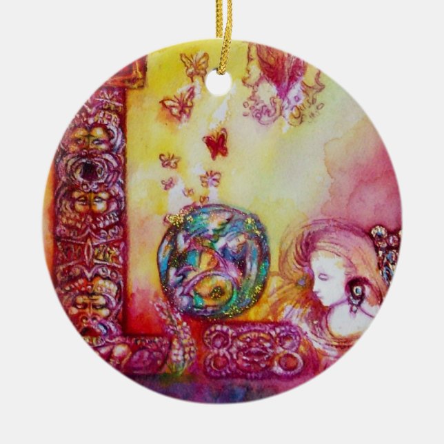 GARDEN OF THE LOST SHADOWS- BUTTERFLY PLANT CERAMIC TREE DECORATION (Front)