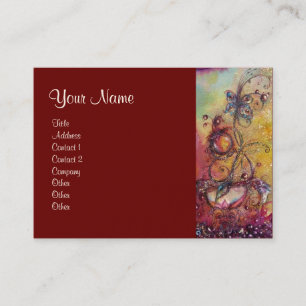 GARDEN OF THE LOST SHADOWS -BUTTERFLY PLANT,red Business Card