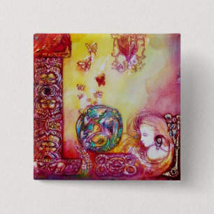 GARDEN OF THE LOST SHADOWS -FAERY AND BUTTERFLIES 15 CM SQUARE BADGE