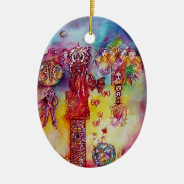 GARDEN OF THE LOST SHADOWS, FAERY AND BUTTERFLIES CERAMIC TREE DECORATION (Front)