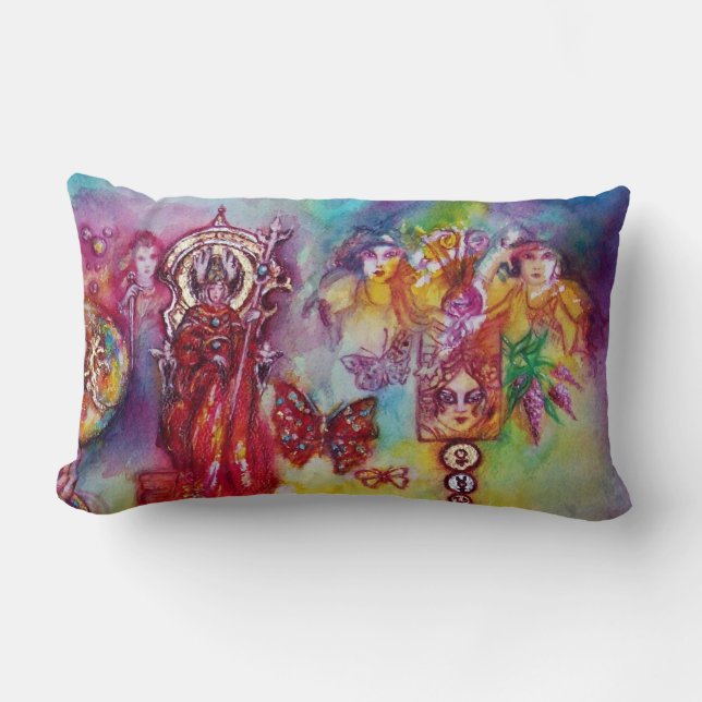 GARDEN OF THE LOST SHADOWS, FAERY AND BUTTERFLIES LUMBAR CUSHION (Front)