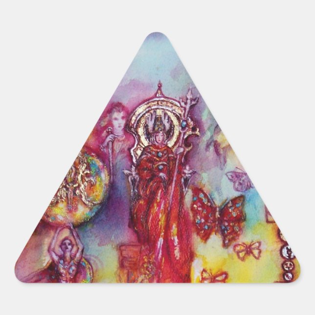 GARDEN OF THE LOST SHADOWS, FAERY AND BUTTERFLIES TRIANGLE STICKER (Front)