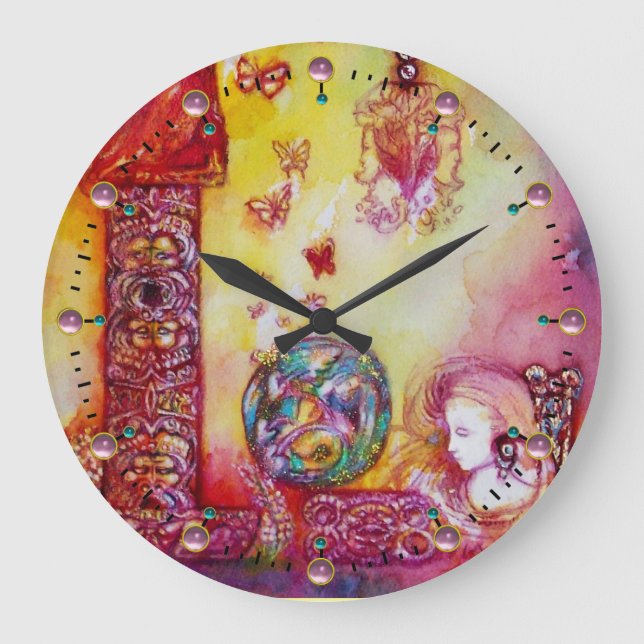 GARDEN OF THE LOST SHADOWS-FAIRIES AND BUTTERFLIES LARGE CLOCK (Front)