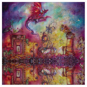 GARDEN OF THE LOST SHADOWS / FLYING RED DRAGON FABRIC