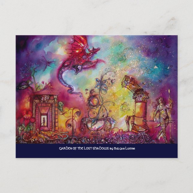 GARDEN OF THE LOST SHADOWS -FLYING RED DRAGON POSTCARD (Front)
