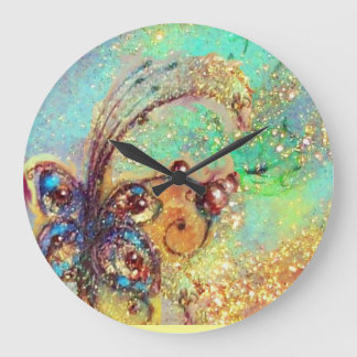 GARDEN OF THE LOST SHADOWS,MAGIC BUTTERFLY PLANT LARGE CLOCK