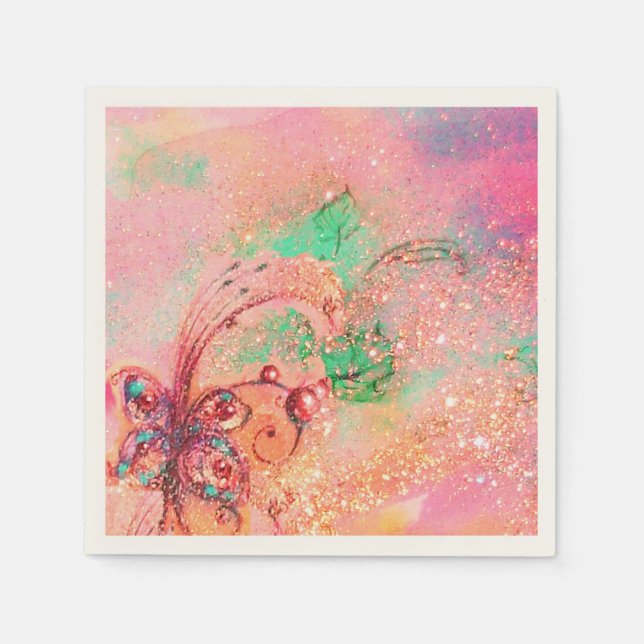 GARDEN OF THE LOST SHADOWS MAGIC BUTTERFLY PLANT NAPKIN (Front)