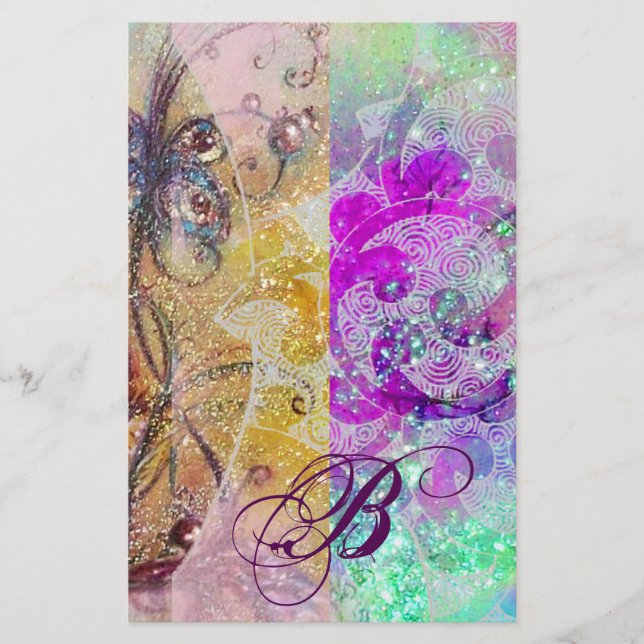 GARDEN OF THE LOST SHADOWS /MAGIC BUTTERFLY PLANT STATIONERY (Front)