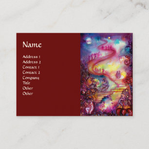 GARDEN OF THE LOST SHADOWS / MAGIC STAIRS red blue Business Card