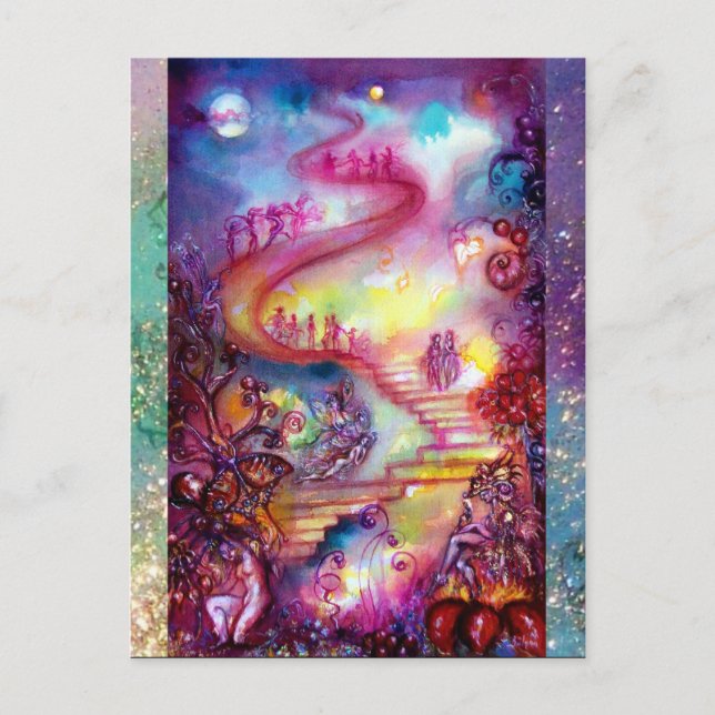 GARDEN OF THE LOST SHADOWS Mystic Stairs Invitation Postcard (Front)
