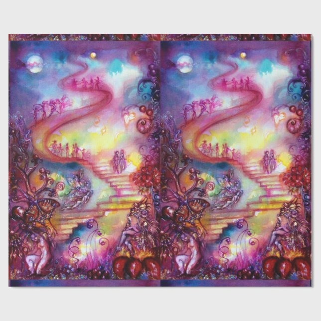 GARDEN OF THE LOST SHADOWS / MYSTIC STAIRS WRAPPING PAPER (Flat)