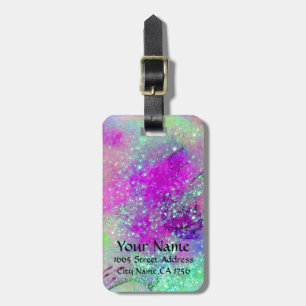 GARDEN OF THE LOST SHADOWS - Pink Purple Aqua Blue Luggage Tag