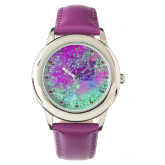 GARDEN OF THE LOST SHADOWS Pink Purple Aqua Blue Watch