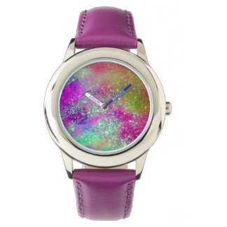 GARDEN OF THE LOST SHADOWS - Pink Purple Aqua Blue Watch