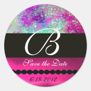 GARDEN OF THE LOST SHADOWS -SAVE THE DATE MONOGRAM CLASSIC ROUND STICKER
