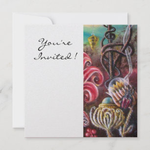 GARDEN OF THE MELISSA 2, ice Metallic ,Fuchsia Invitation