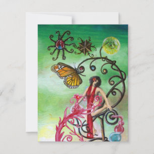 GARDEN OF THE MELISSA 2, red ,pink violet Invitation