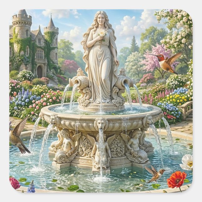 Garden of Undying Memories Square Sticker (Front)