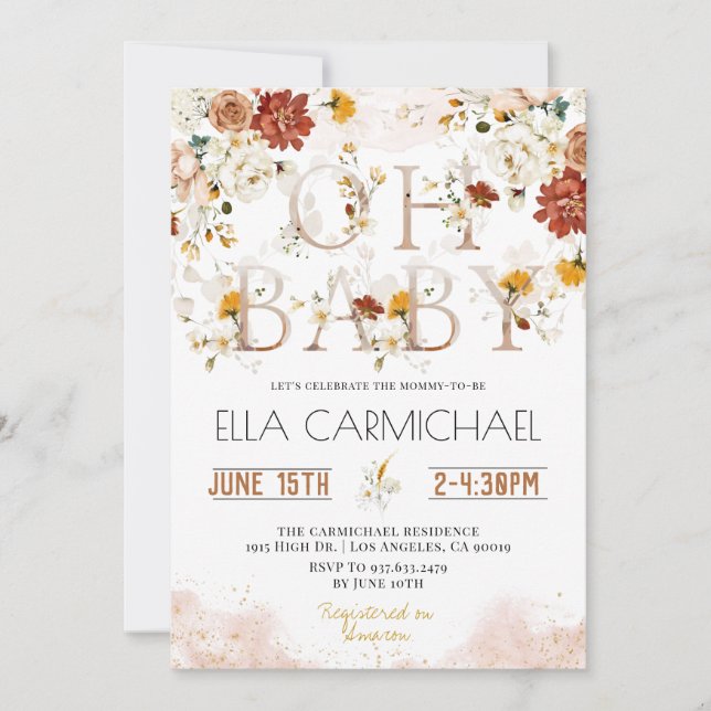 Garden Oh Baby Shower Invitation (Front)