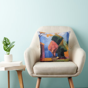 Garden on Lake Thun by August Macke, Vintage Art Cushion