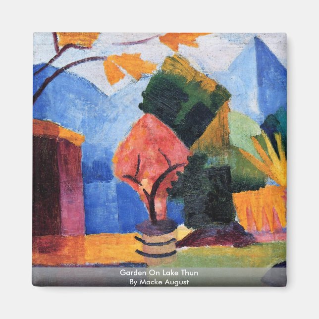 Garden On Lake Thun By Macke August Magnet (Front)