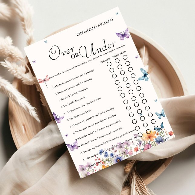 Garden Over or under bridal shower game Card (Creator Uploaded)