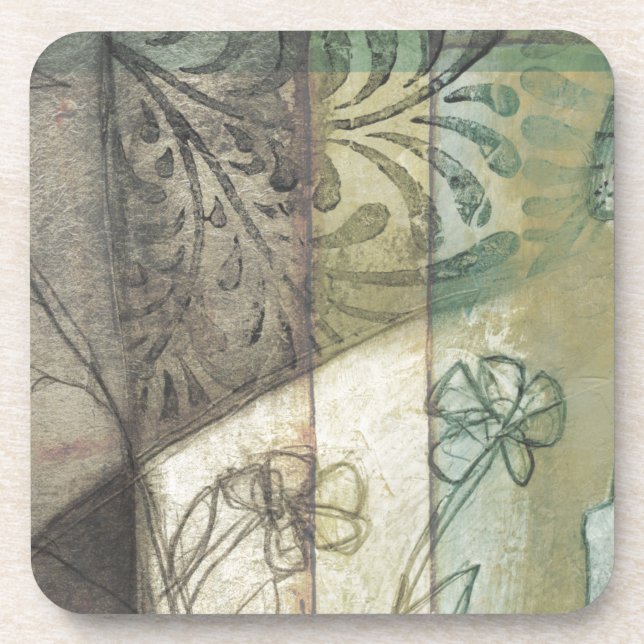 Garden Panel with Leaves, Flowers, and Grass Coaster (Front)