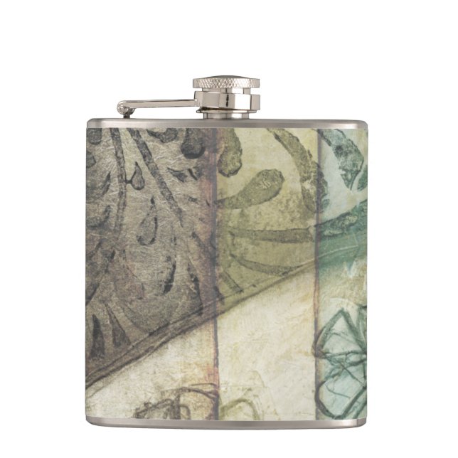 Garden Panel with Leaves, Flowers, and Grass Hip Flask (Front)