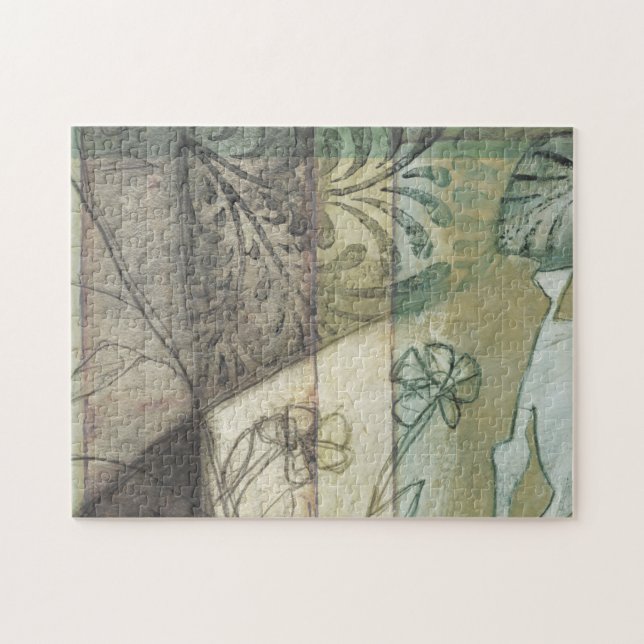 Garden Panel with Leaves, Flowers, and Grass Jigsaw Puzzle (Horizontal)