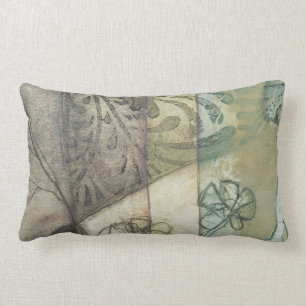 Garden Panel with Leaves, Flowers, and Grass Lumbar Cushion