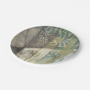 Garden Panel with Leaves, Flowers, and Grass Paper Plate