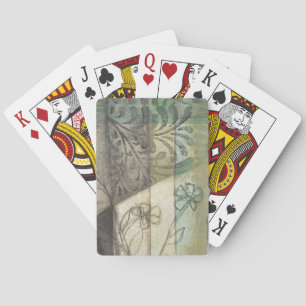 Garden Panel with Leaves, Flowers, and Grass Playing Cards