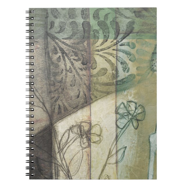 Garden Panel with Leaves, Flowers, and Grass Spiral Notebook (Front)