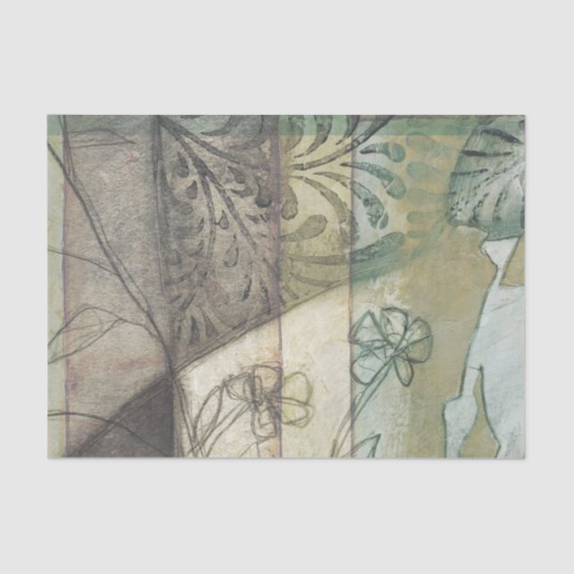 Garden Panel with Leaves, Flowers, and Grass Tissue Paper (Front)