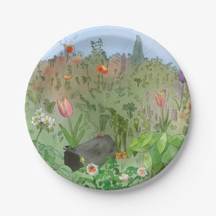 garden  paper plate