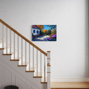 Garden Paradise – Vibrant Cottage Pathway Canvas Print