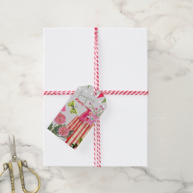 Garden Party Birthday  Gift Tags (With Twine)
