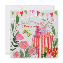 Garden Party Birthday Invitation with Floral 