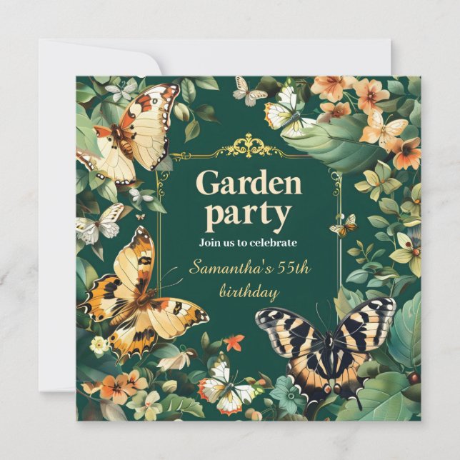 Garden party birthday invite (Front)