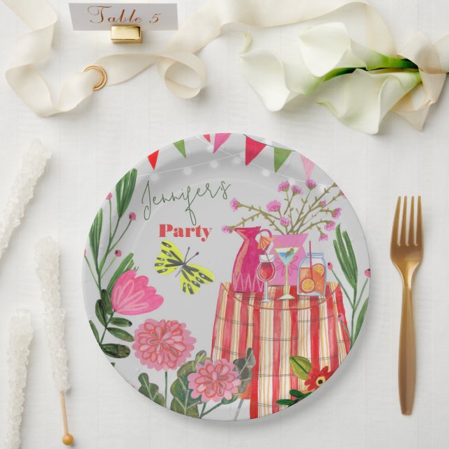 Garden Party Birthday  Paper Plate (Wedding)