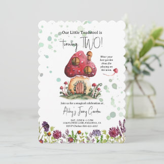 Garden Party Birthday Toddler Whimsical Kids Girl Invitation