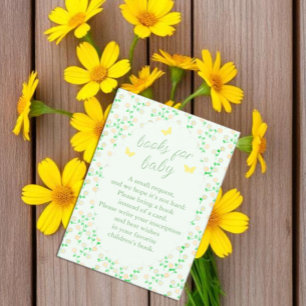 Garden Party Books For Baby Shower Enclosure Card