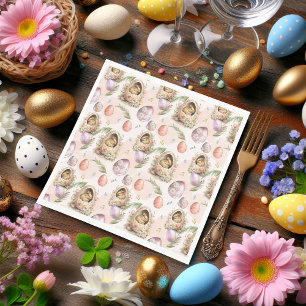 Garden Party Bunny Celebration Pink Napkin