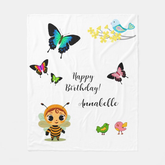Garden Party Children Celebration Fleece Blanket (Front)