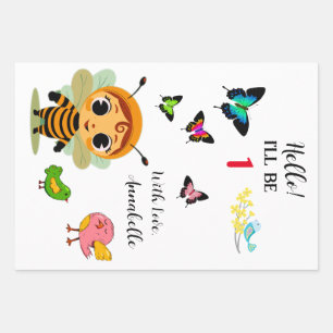 Garden Party Children Celebration Wrapping Paper Sheet