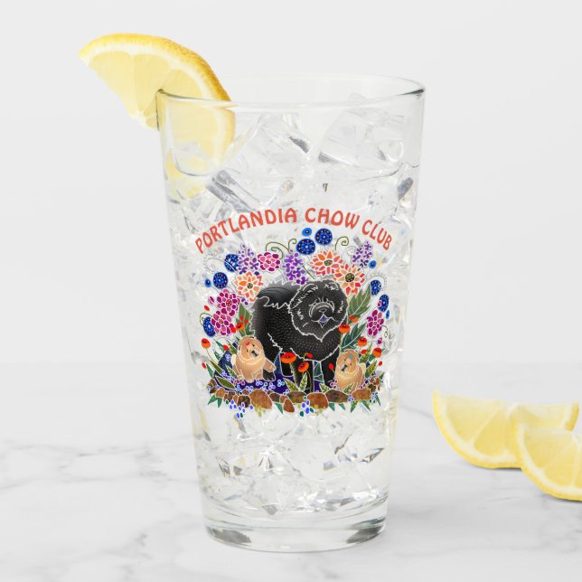 GARDEN PARTY Chow16 ounce CUSTOMIZED glass (Front Ice)
