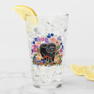 GARDEN PARTY Chow 16 oz glass-design front & back Glass