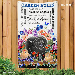 GARDEN PARTY chow garden banner 3'x5'